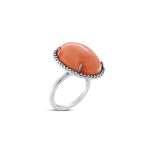Coral & Diamond Ring