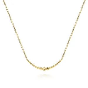 Curved Beaded Bar Necklace