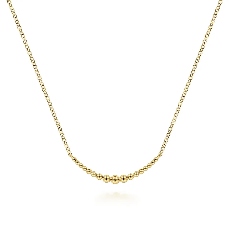Curved Beaded Bar Necklace