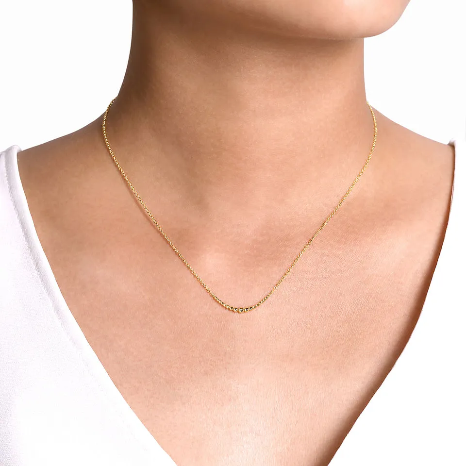 Curved Beaded Bar Necklace