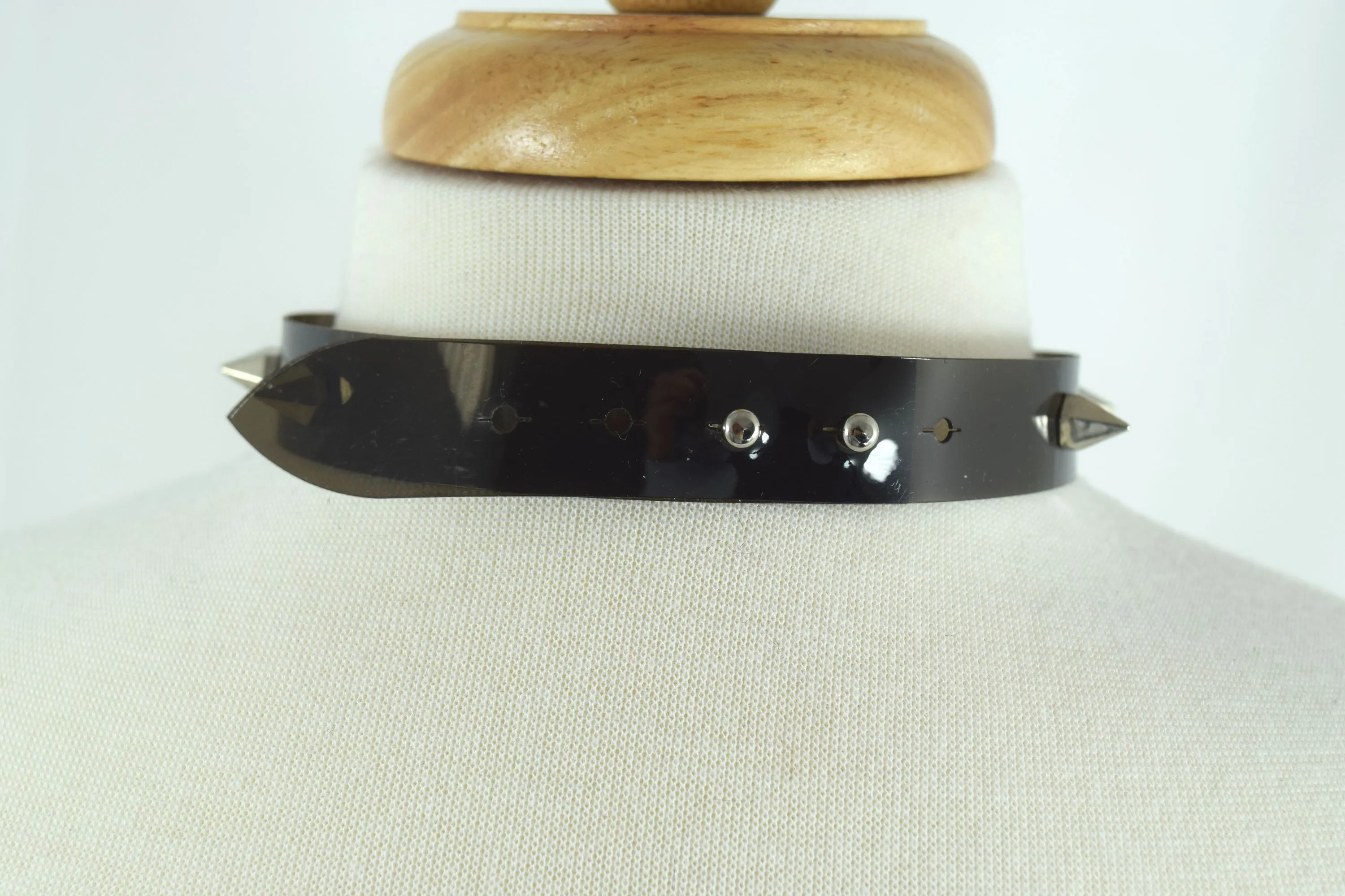 Cyber Punk Cyber Rave Cyber Goth Transparent PVC Spiked Collar Choker Necklace
