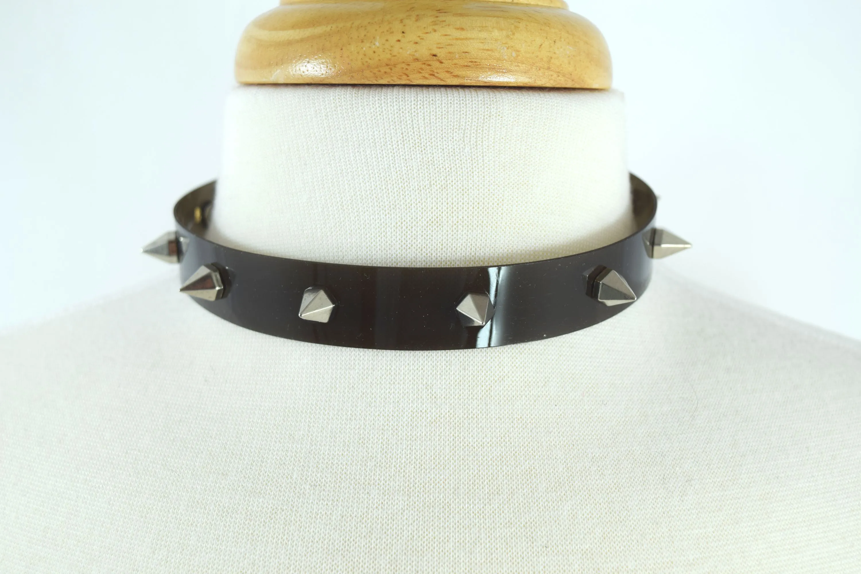 Cyber Punk Cyber Rave Cyber Goth Transparent PVC Spiked Collar Choker Necklace