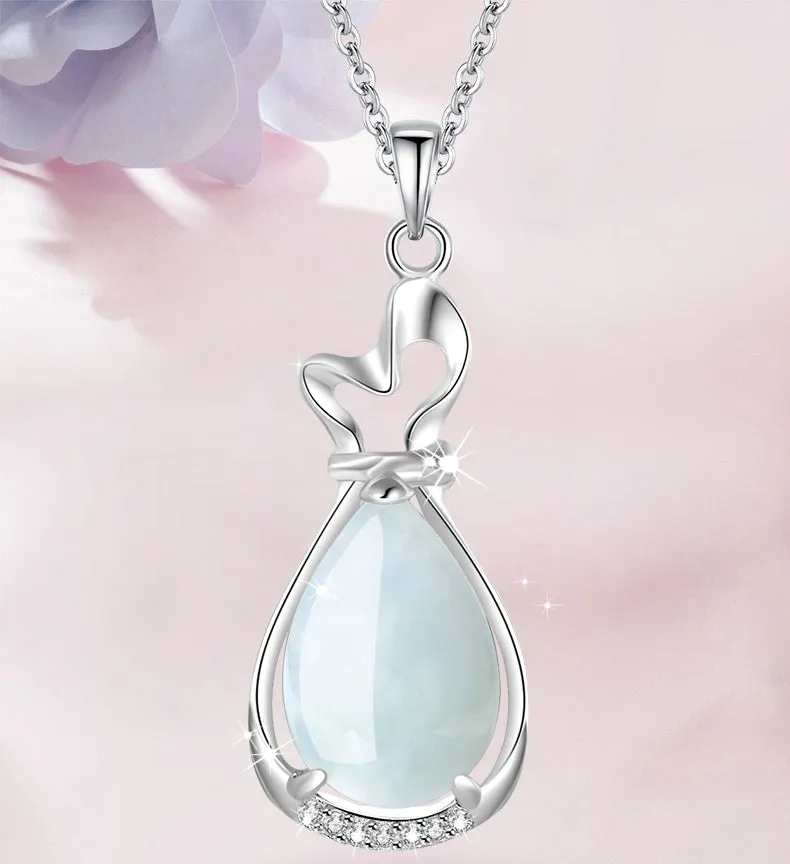 Cygnet Pendant S925 Silver Jade Necklace Jewelry-Tajade
