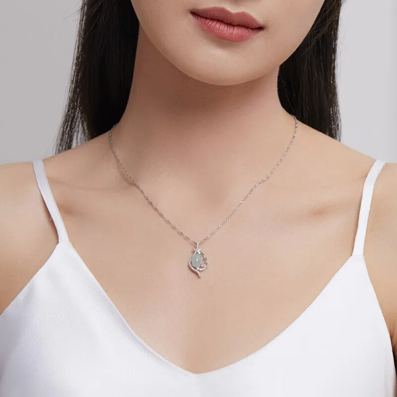 Cygnet Pendant S925 Silver Jade Necklace Jewelry-Tajade