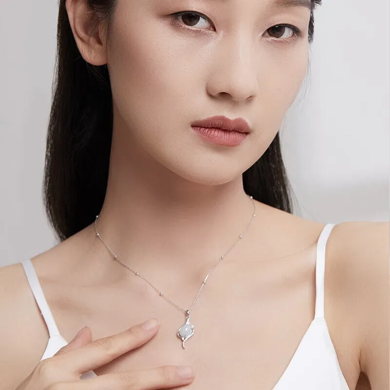 Cygnet Pendant S925 Silver Jade Necklace Jewelry-Tajade