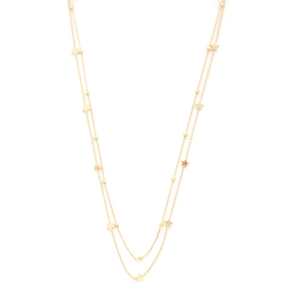 Dainty Star Charm Beaded Layered Necklace