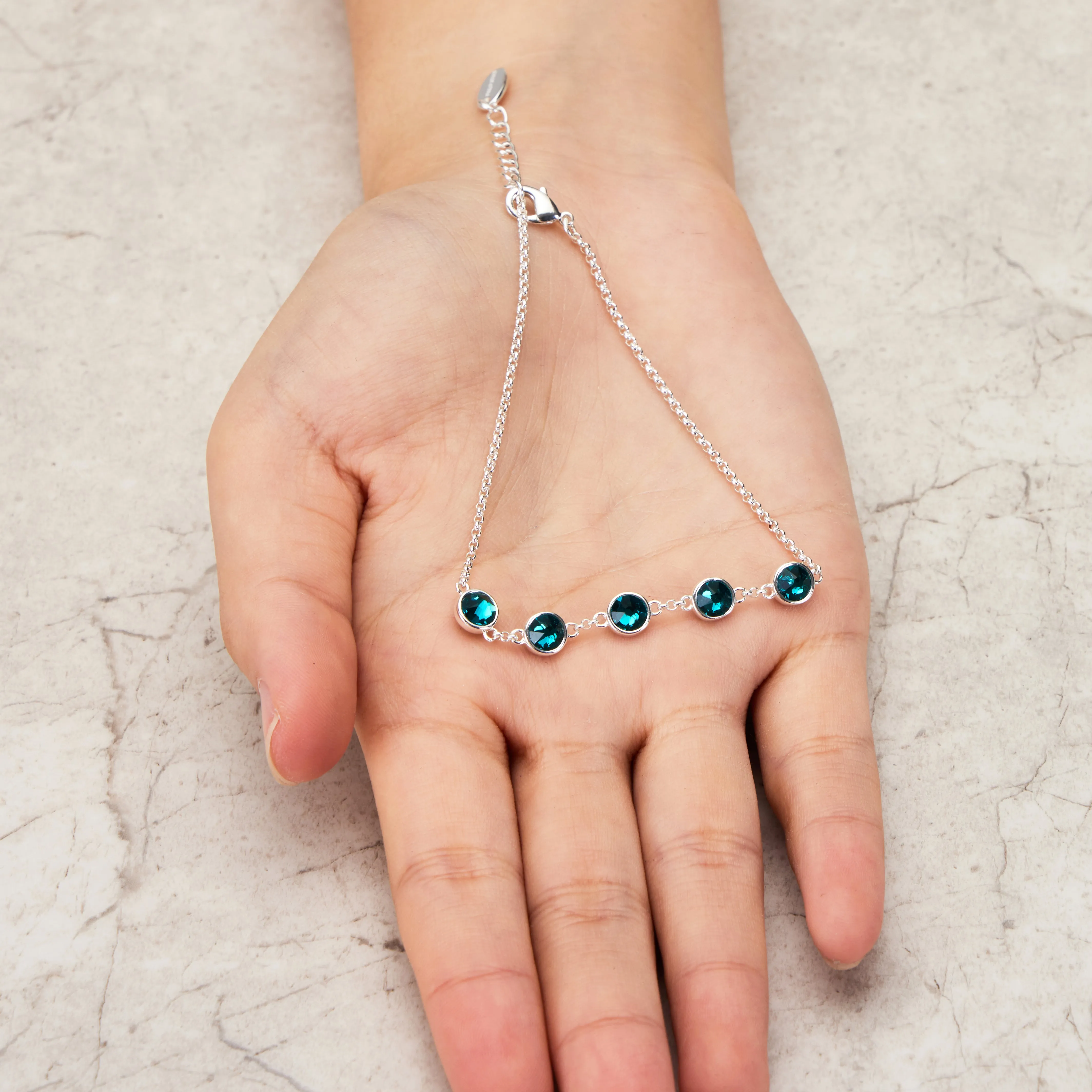 December Birthstone Bracelet Created with Blue Topaz Zircondia® Crystals