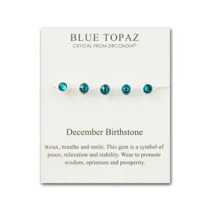 December Birthstone Bracelet Created with Blue Topaz Zircondia® Crystals