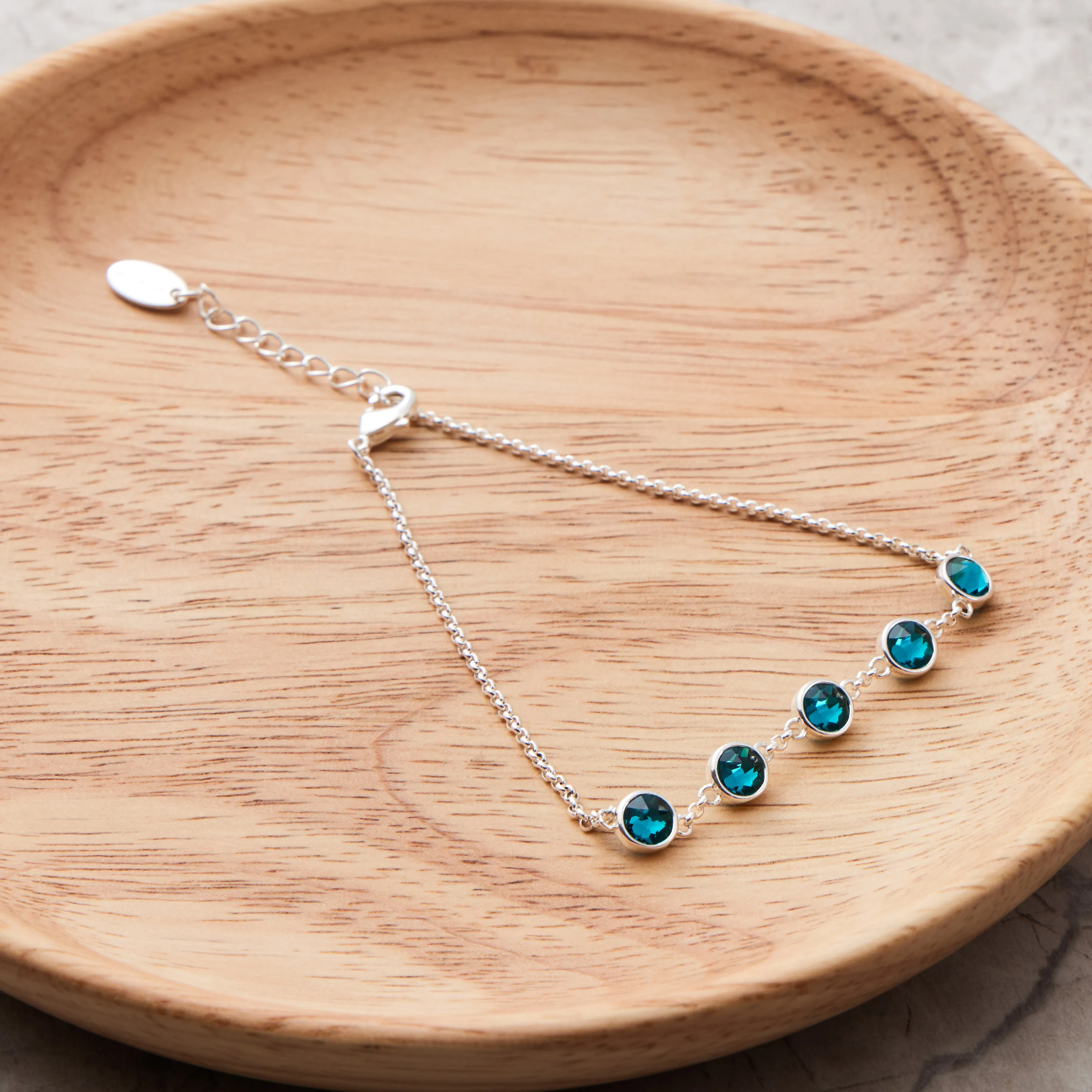 December Birthstone Bracelet Created with Blue Topaz Zircondia® Crystals