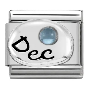 December (Topaz) Birthstone Silver Charm