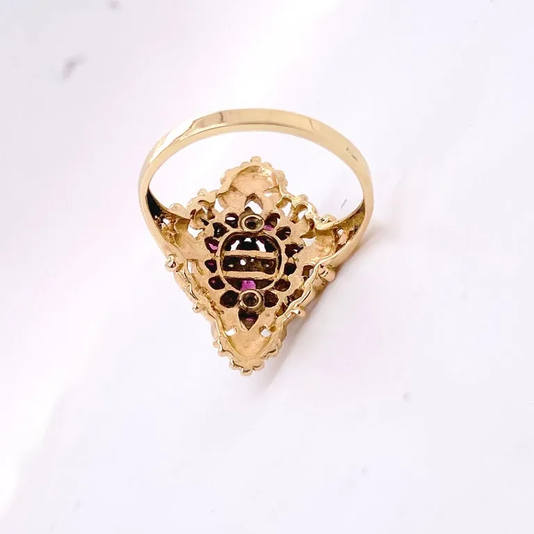 Estate Ruby Filigree Ring