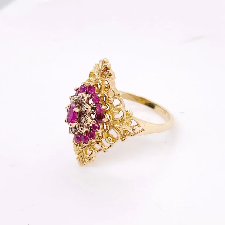 Estate Ruby Filigree Ring