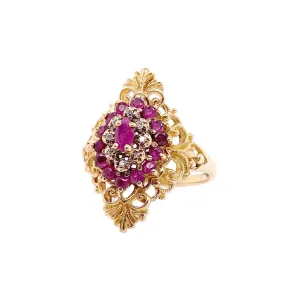 Estate Ruby Filigree Ring