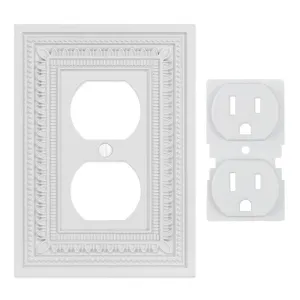 Filigree Border Matte White Cast - 1 Duplex Wallplate