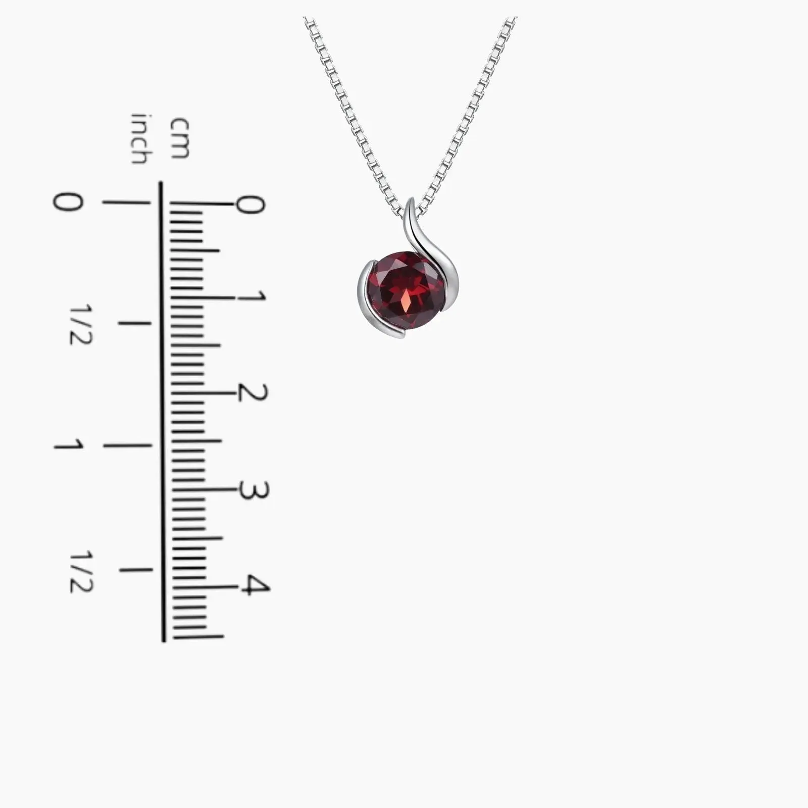 Garnet Monarch Pendant Necklace in Sterling Silver