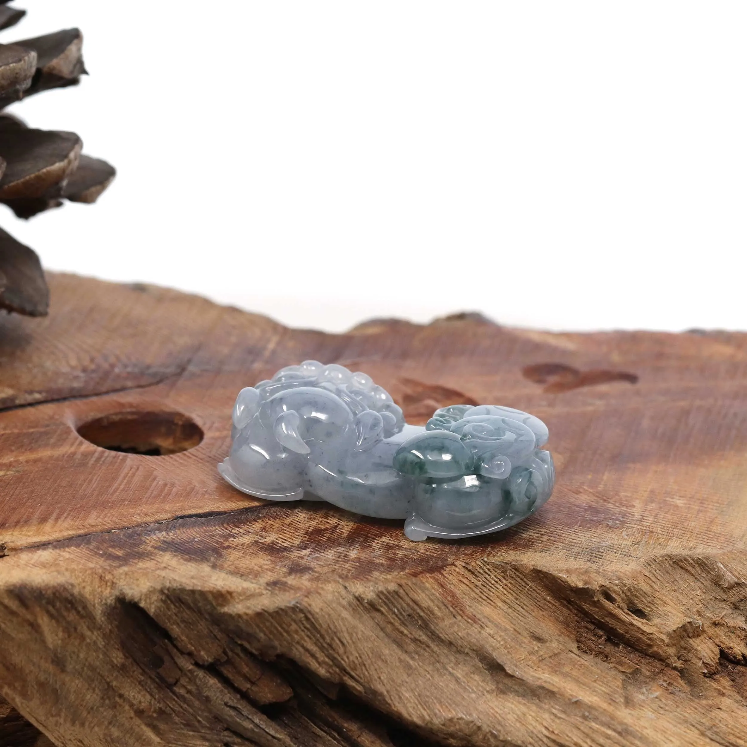Genuine Burmese Ice Blue-Green Jadeite Jade PiXiu Pendant Necklace