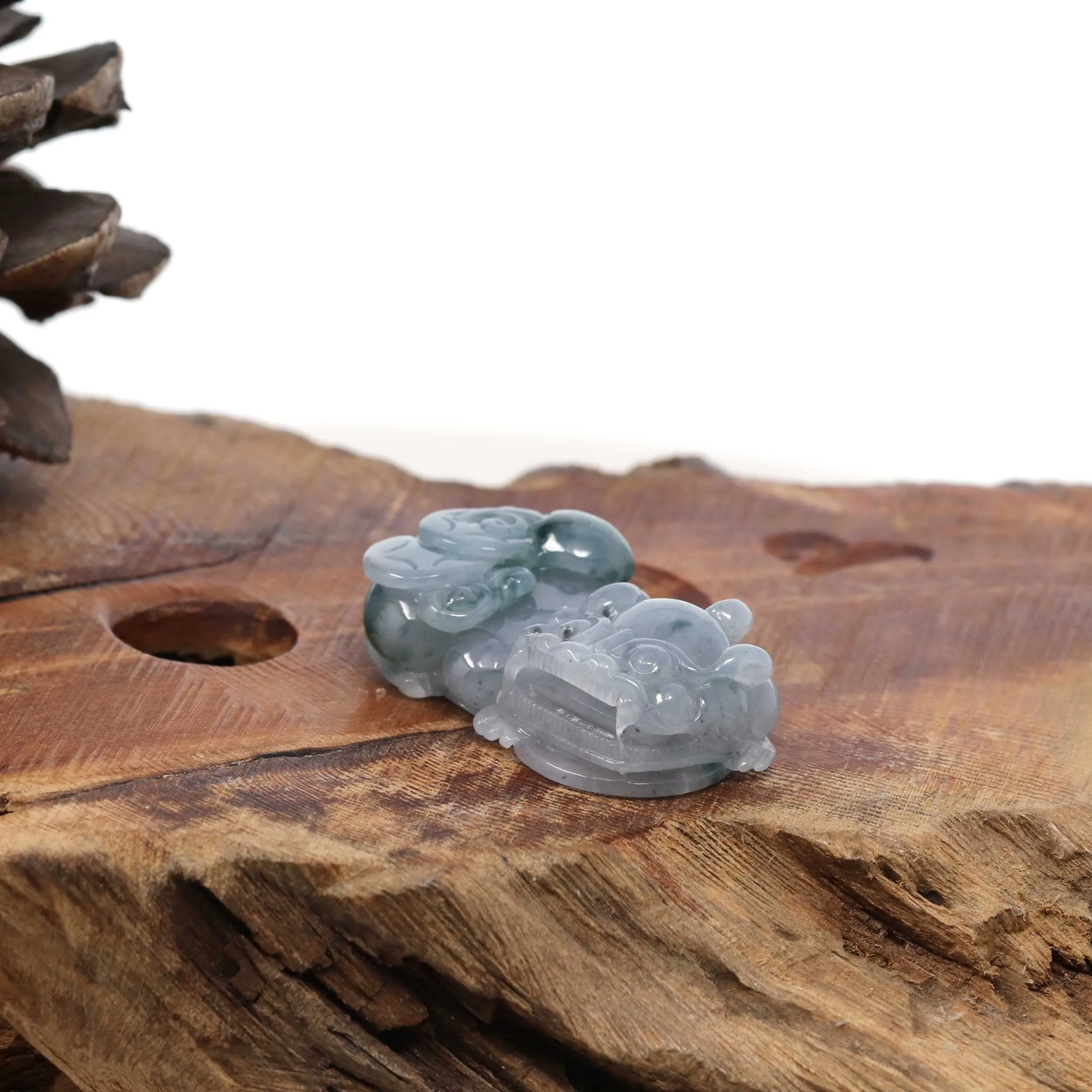 Genuine Burmese Ice Blue-Green Jadeite Jade PiXiu Pendant Necklace