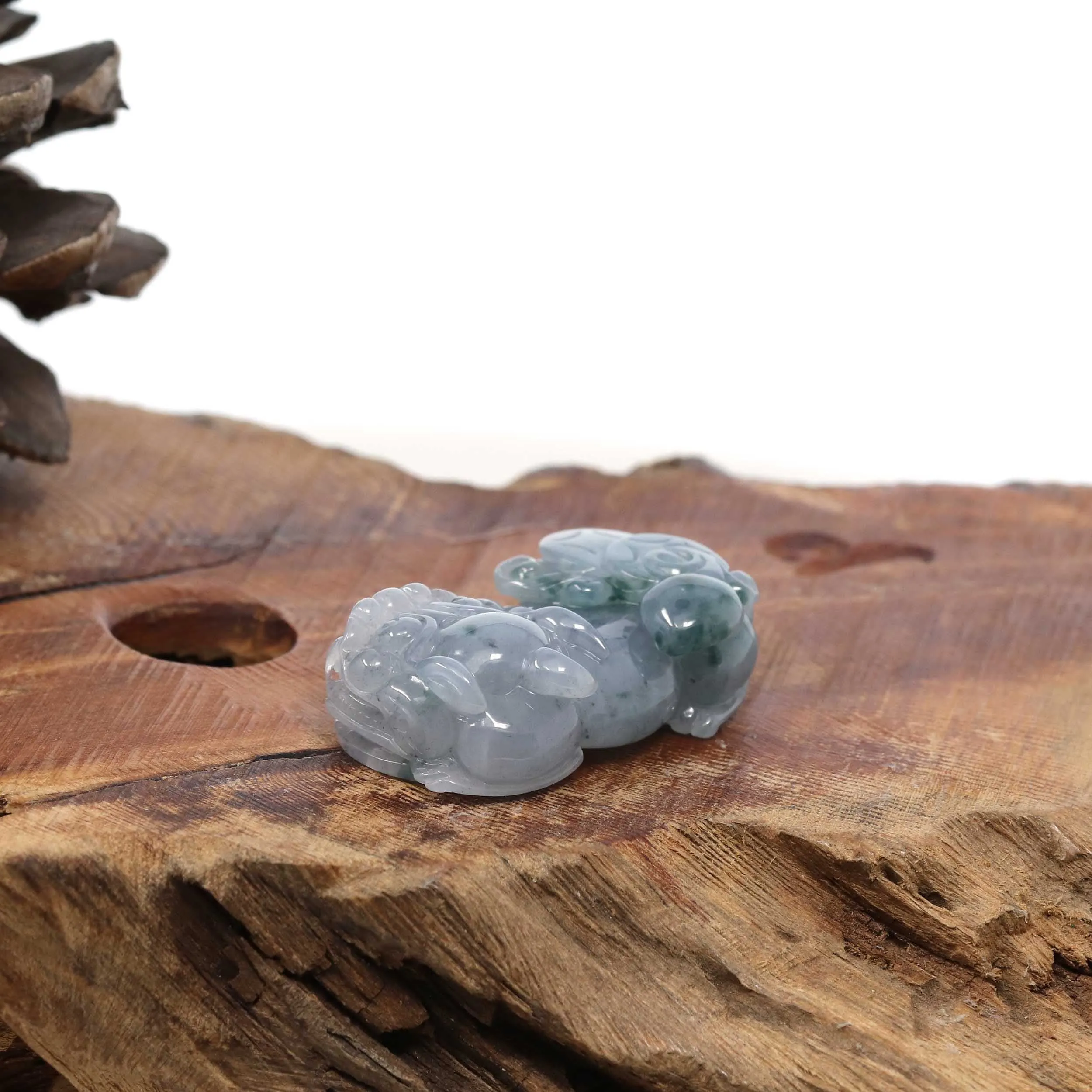 Genuine Burmese Ice Blue-Green Jadeite Jade PiXiu Pendant Necklace