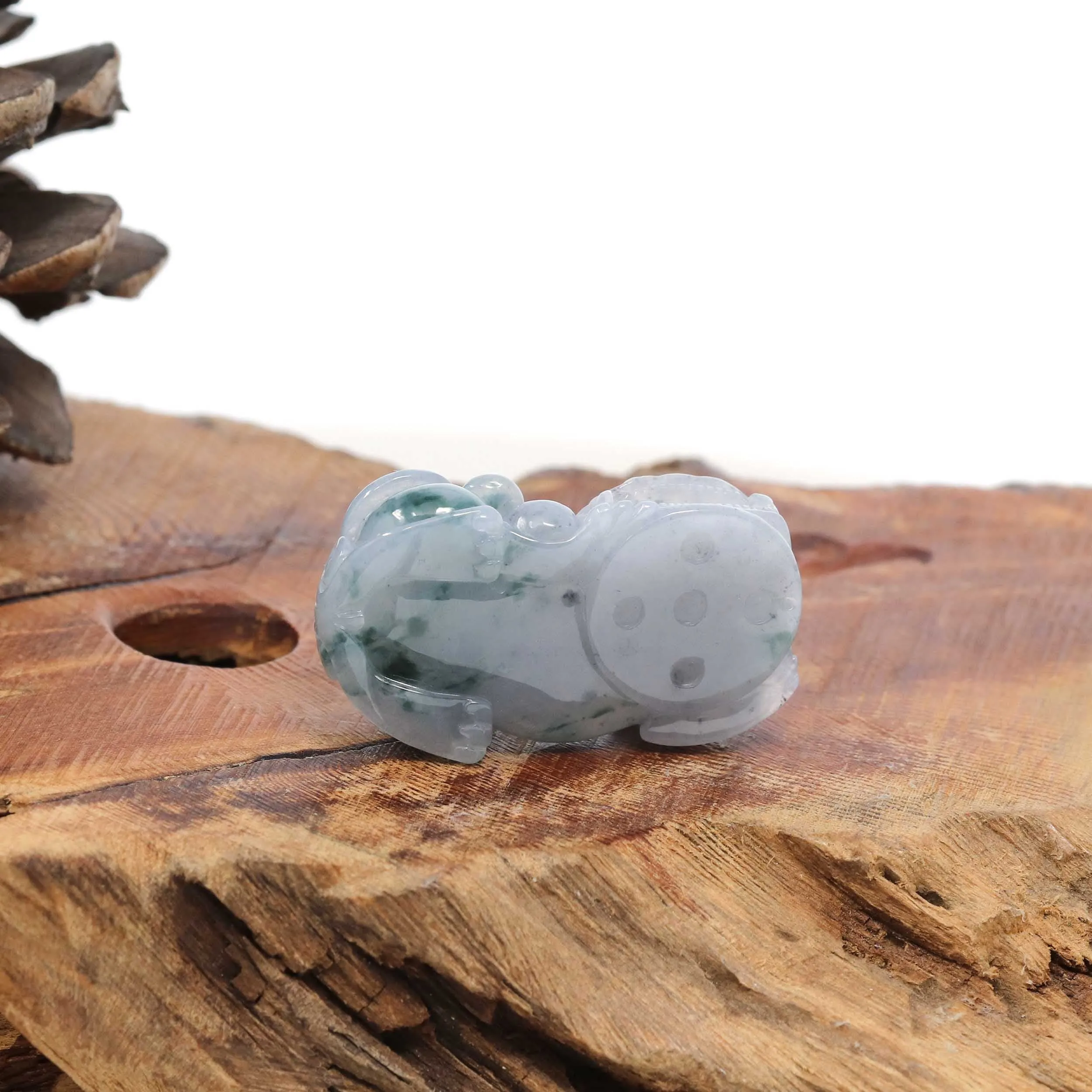 Genuine Burmese Ice Blue-Green Jadeite Jade PiXiu Pendant Necklace