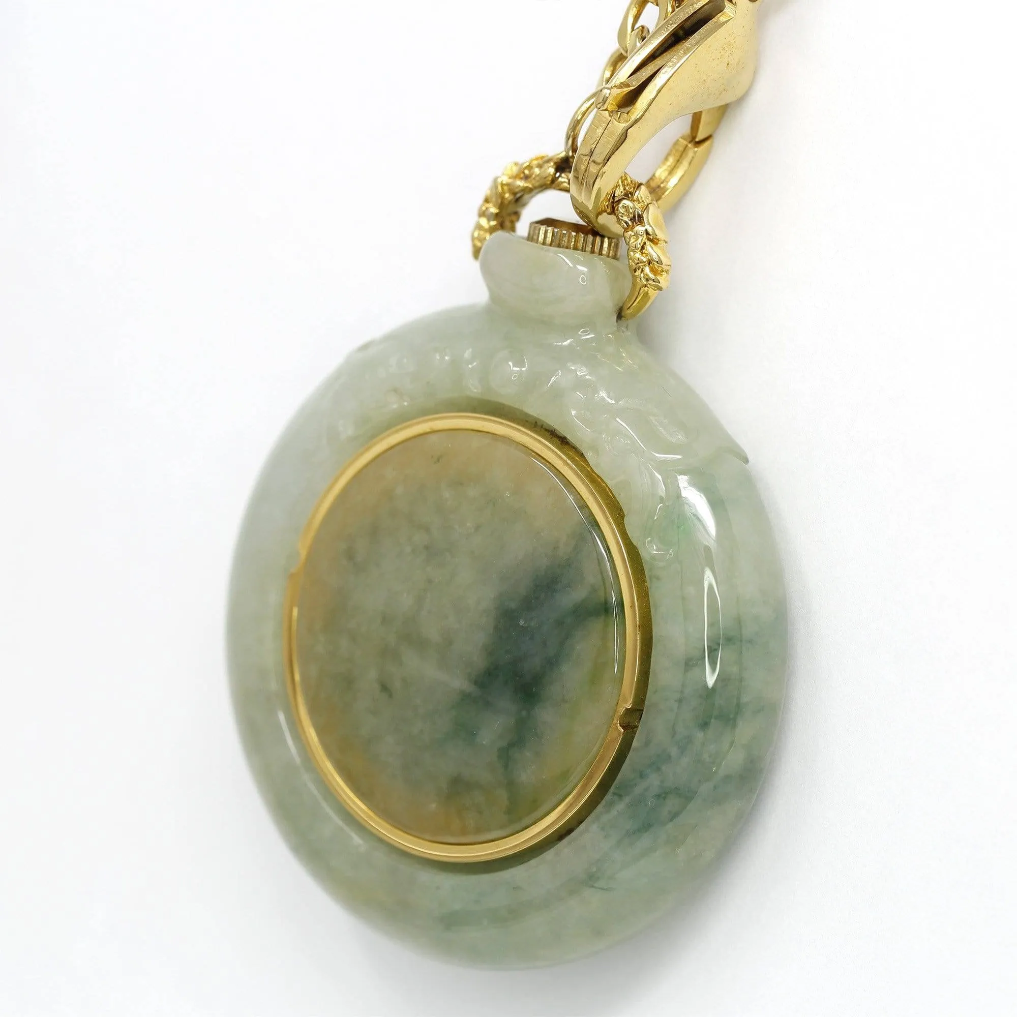 Genuine Burmese Ice Jadeite Jade Pocket Watch (Art & Collectibles) (WA1)