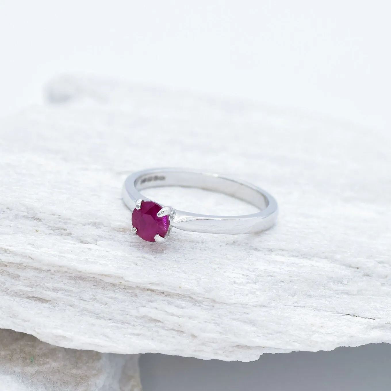 Genuine Ruby Ring - 18k Solid Gold Ring - Certified Ruby Gold Ring