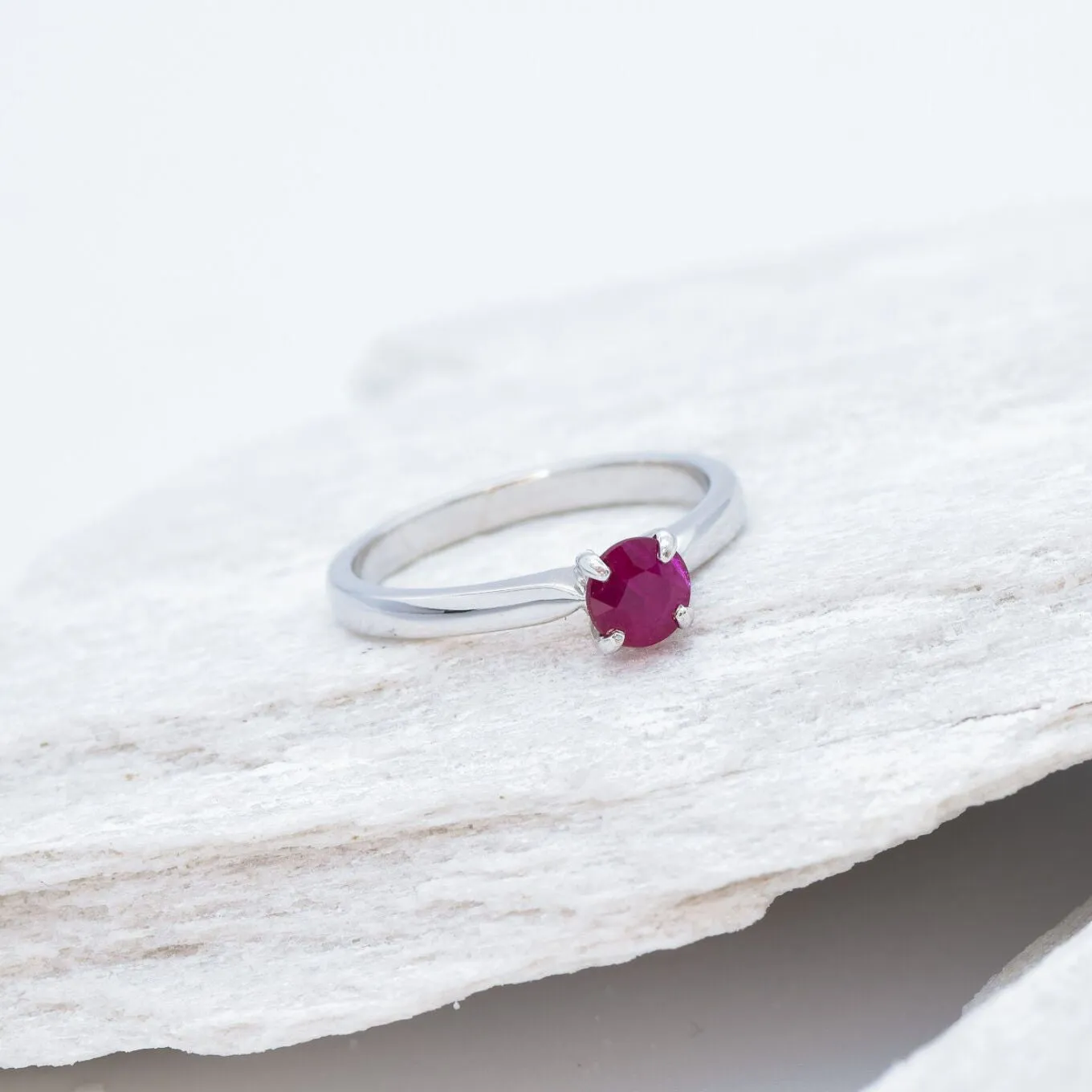 Genuine Ruby Ring - 18k Solid Gold Ring - Certified Ruby Gold Ring
