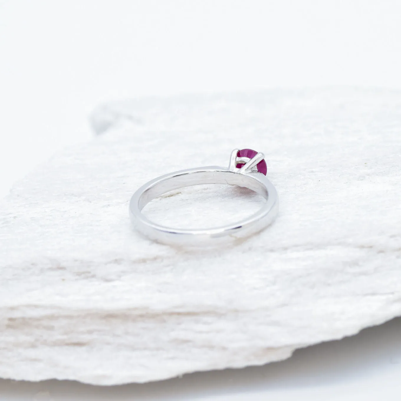 Genuine Ruby Ring - 18k Solid Gold Ring - Certified Ruby Gold Ring