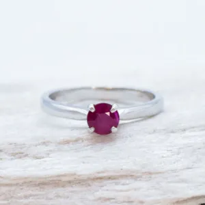 Genuine Ruby Ring - 18k Solid Gold Ring - Certified Ruby Gold Ring