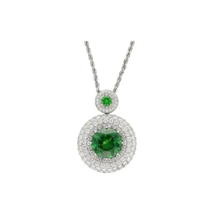 GIA Certified 8.58 Carat Demantoid Pendant Necklace in 18K White Gold