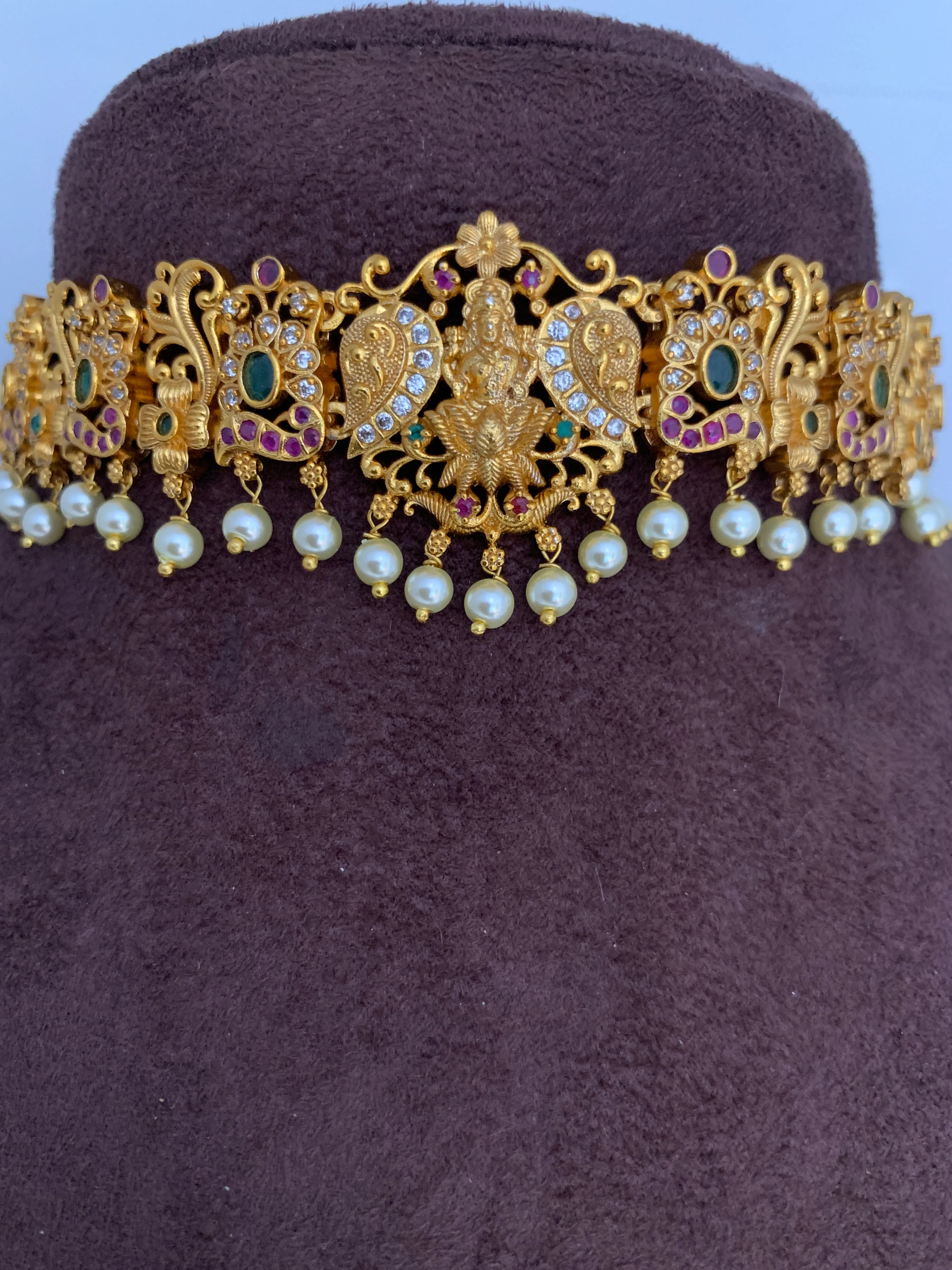 Goddess lakshmi Choker with matching Jhumkis