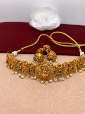 Goddess lakshmi Choker with matching Jhumkis