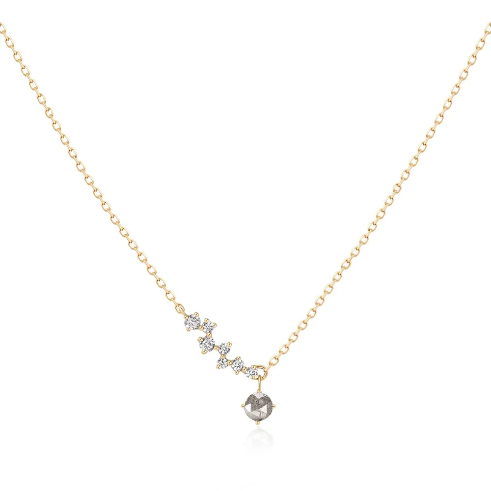 Grey Diamond and White Sapphire Constellation Necklace