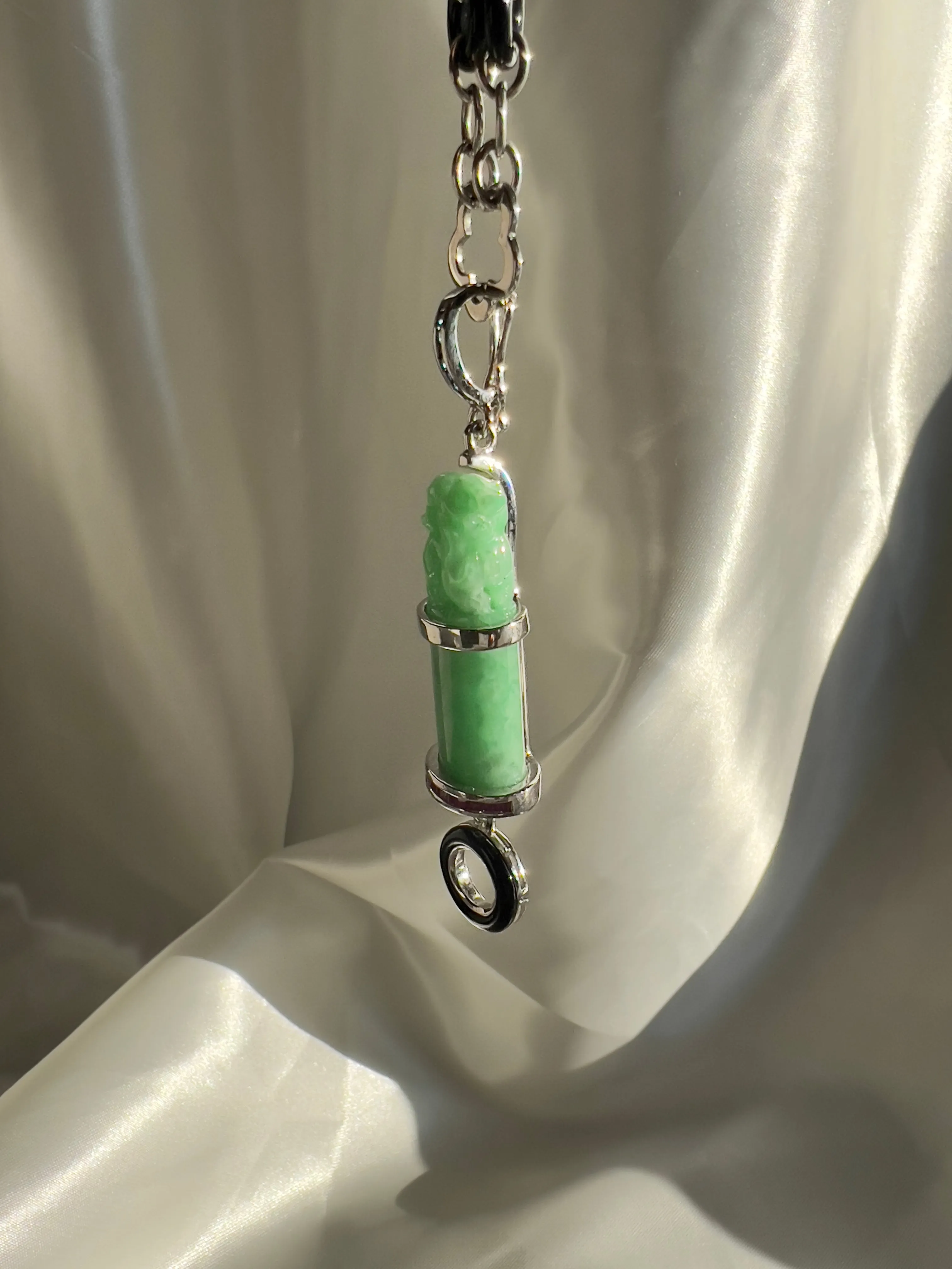 Guardian Lion Jadeite Jade Necklace