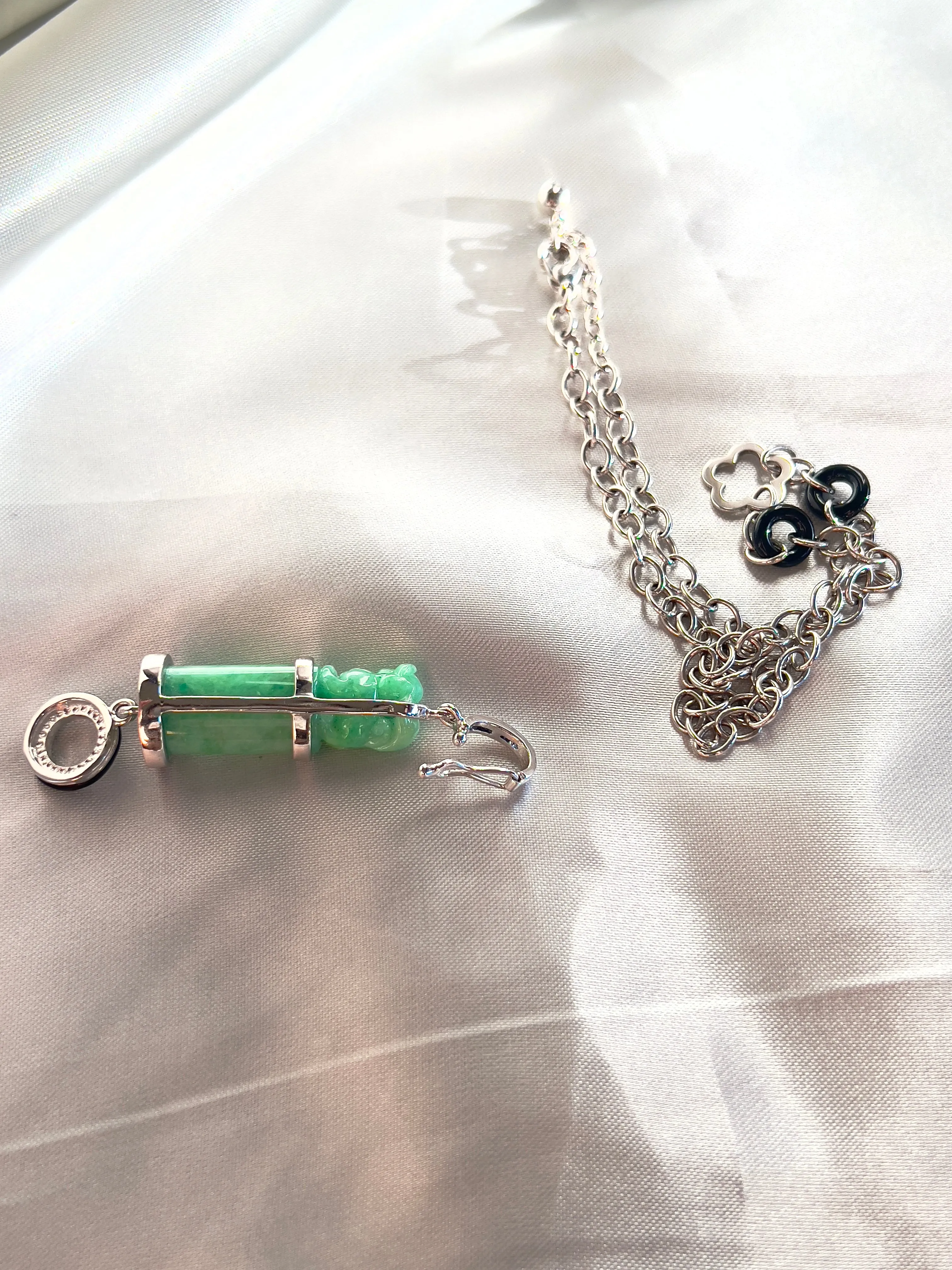 Guardian Lion Jadeite Jade Necklace