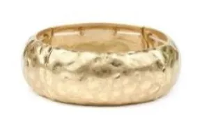 Hammered Metal Bangle Bracelet Gold