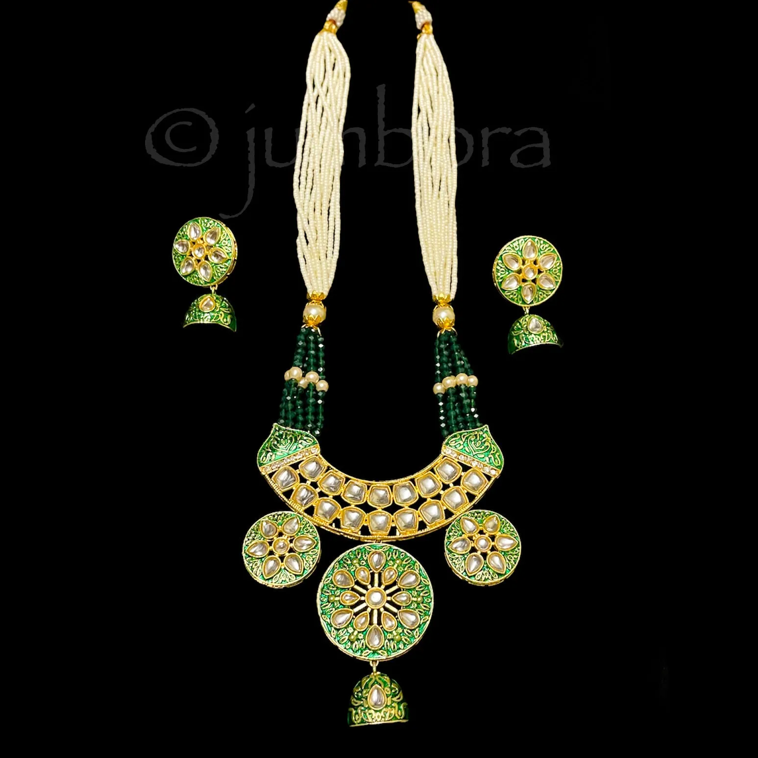 Handmade Meenakari Kundan Beaded Mala Necklace