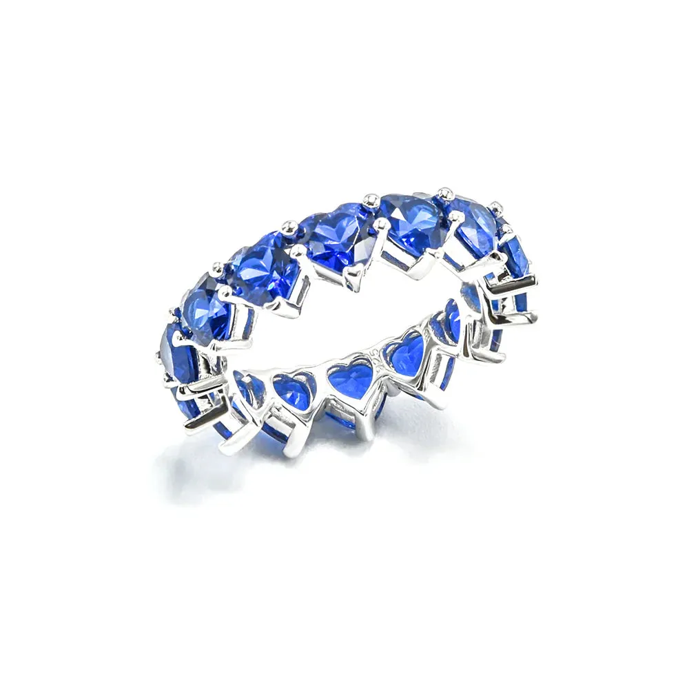 Heart Shaped Eternity Ring Sterling Silver 925 Engagement and Cocktail Rings  KESLEY