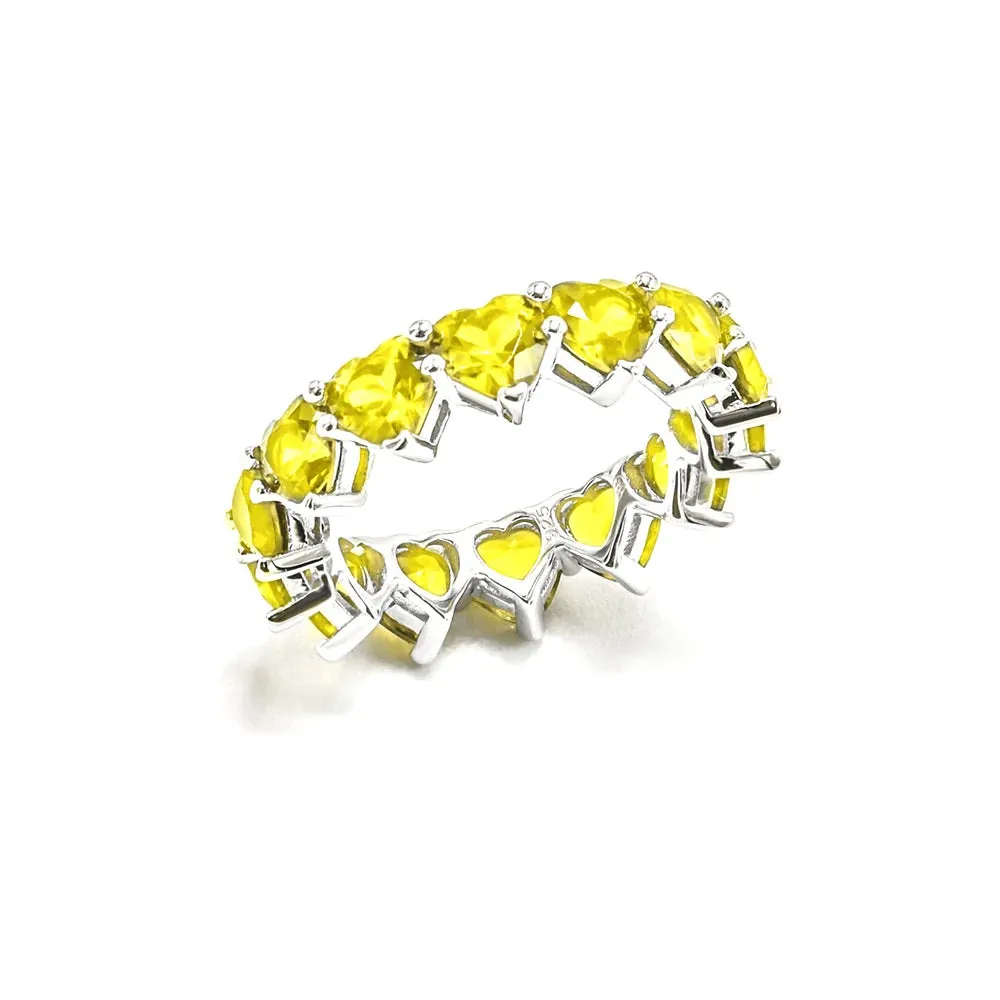 Heart Shaped Eternity Ring Sterling Silver 925 Engagement and Cocktail Rings  KESLEY