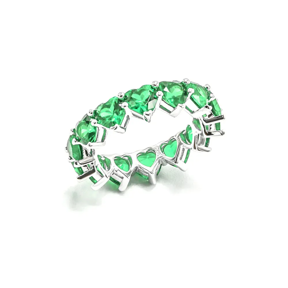 Heart Shaped Eternity Ring Sterling Silver 925 Engagement and Cocktail Rings  KESLEY