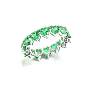 Heart Shaped Eternity Ring Sterling Silver 925 Engagement and Cocktail Rings  KESLEY