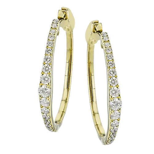 Hoop Earrings in 18k Gold with Diamonds