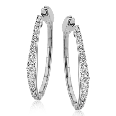 Hoop Earrings in 18k Gold with Diamonds