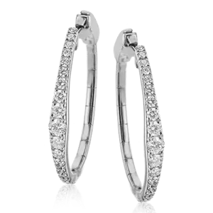 Hoop Earrings in 18k Gold with Diamonds