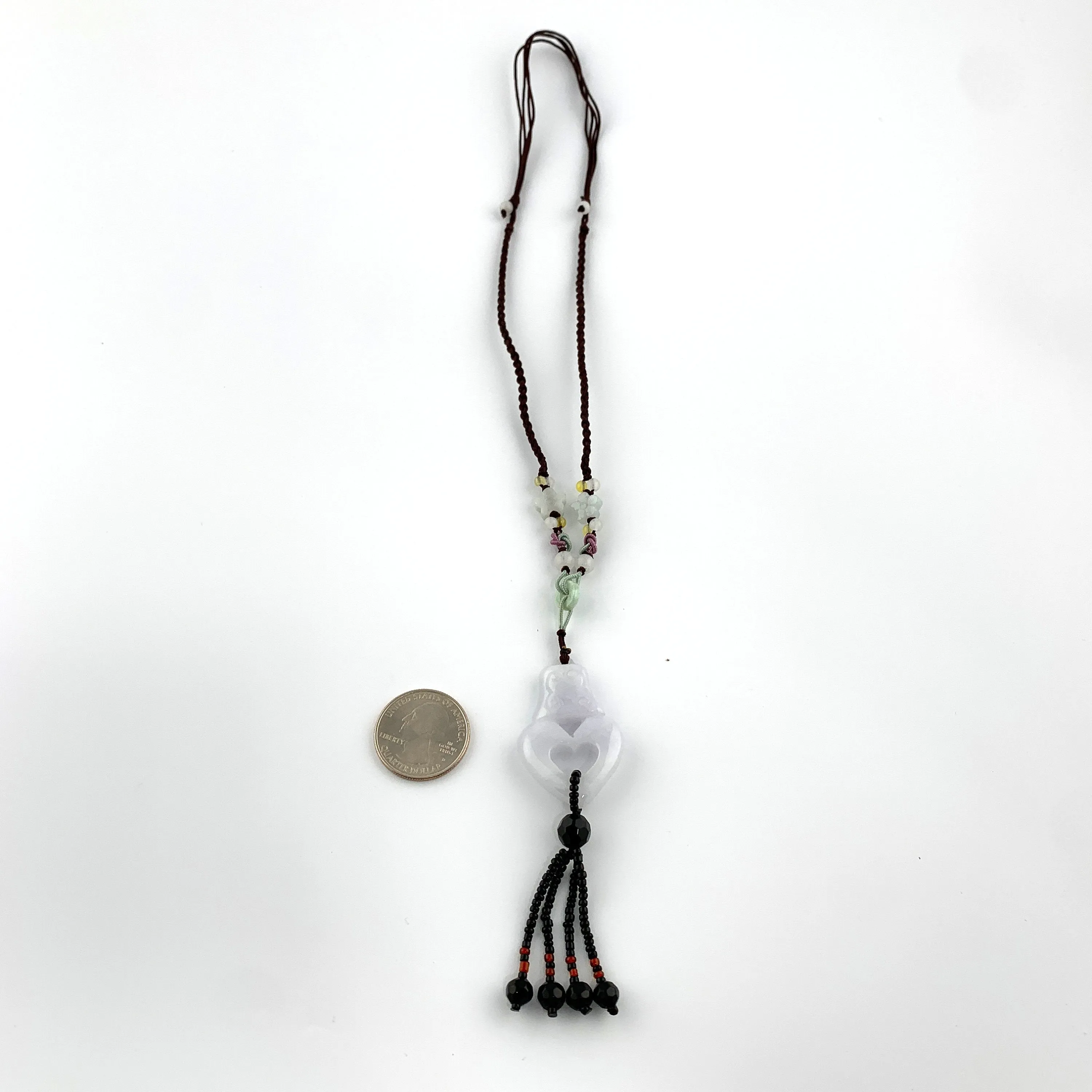 Jadeite Heart Carved Pendant Necklace, Heart Necklace, Jade Heart, YW-0110-1646975310