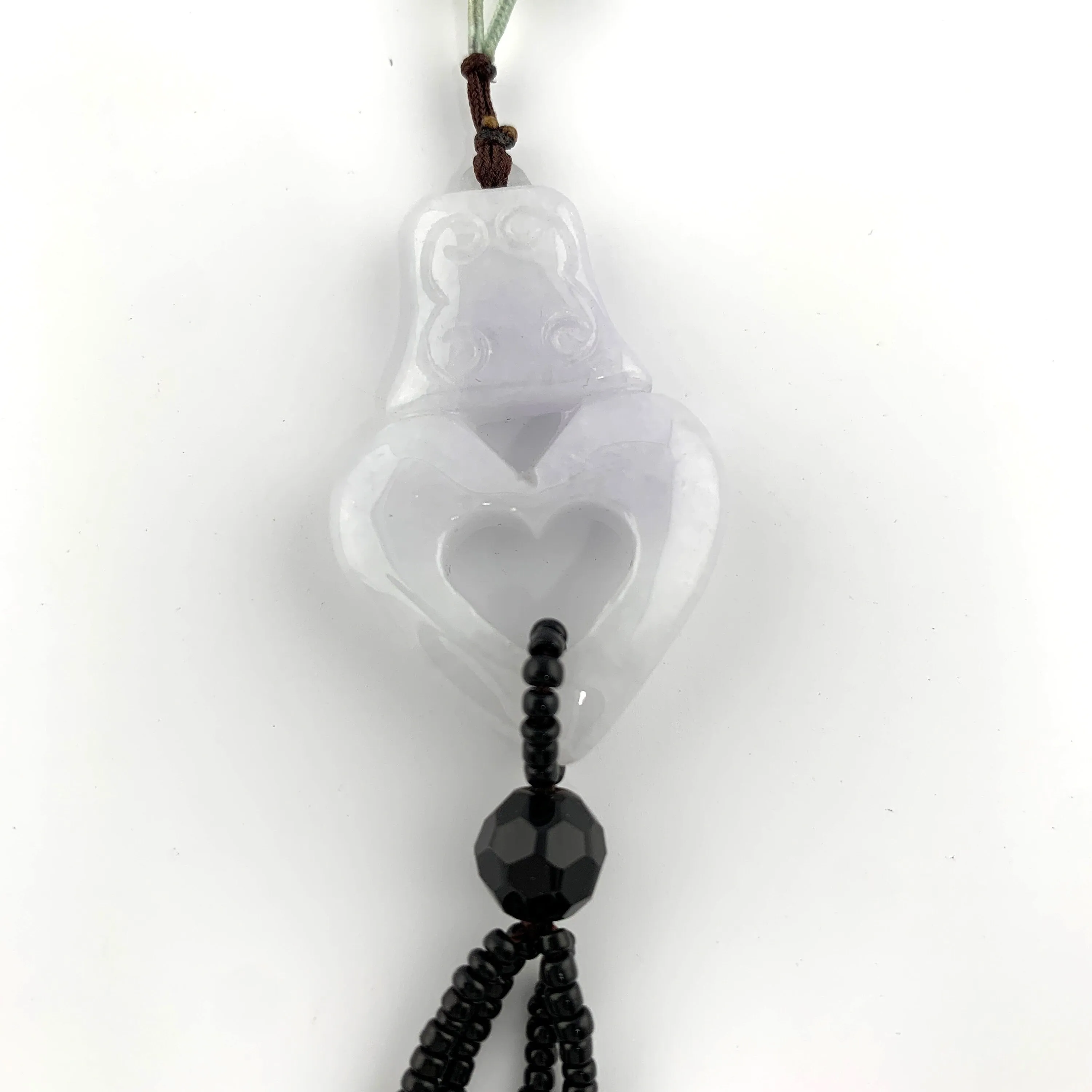Jadeite Heart Carved Pendant Necklace, Heart Necklace, Jade Heart, YW-0110-1646975310