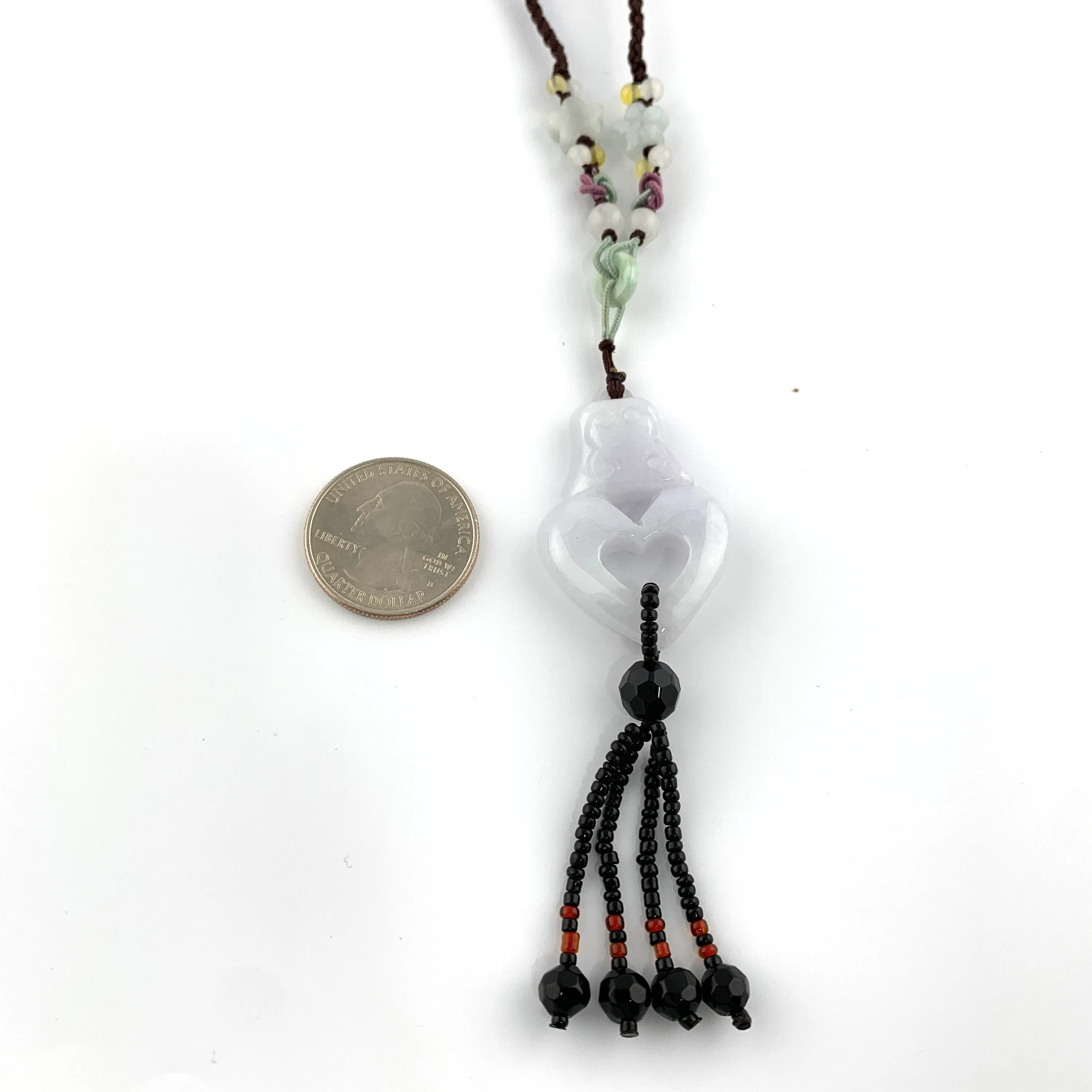 Jadeite Heart Carved Pendant Necklace, Heart Necklace, Jade Heart, YW-0110-1646975310