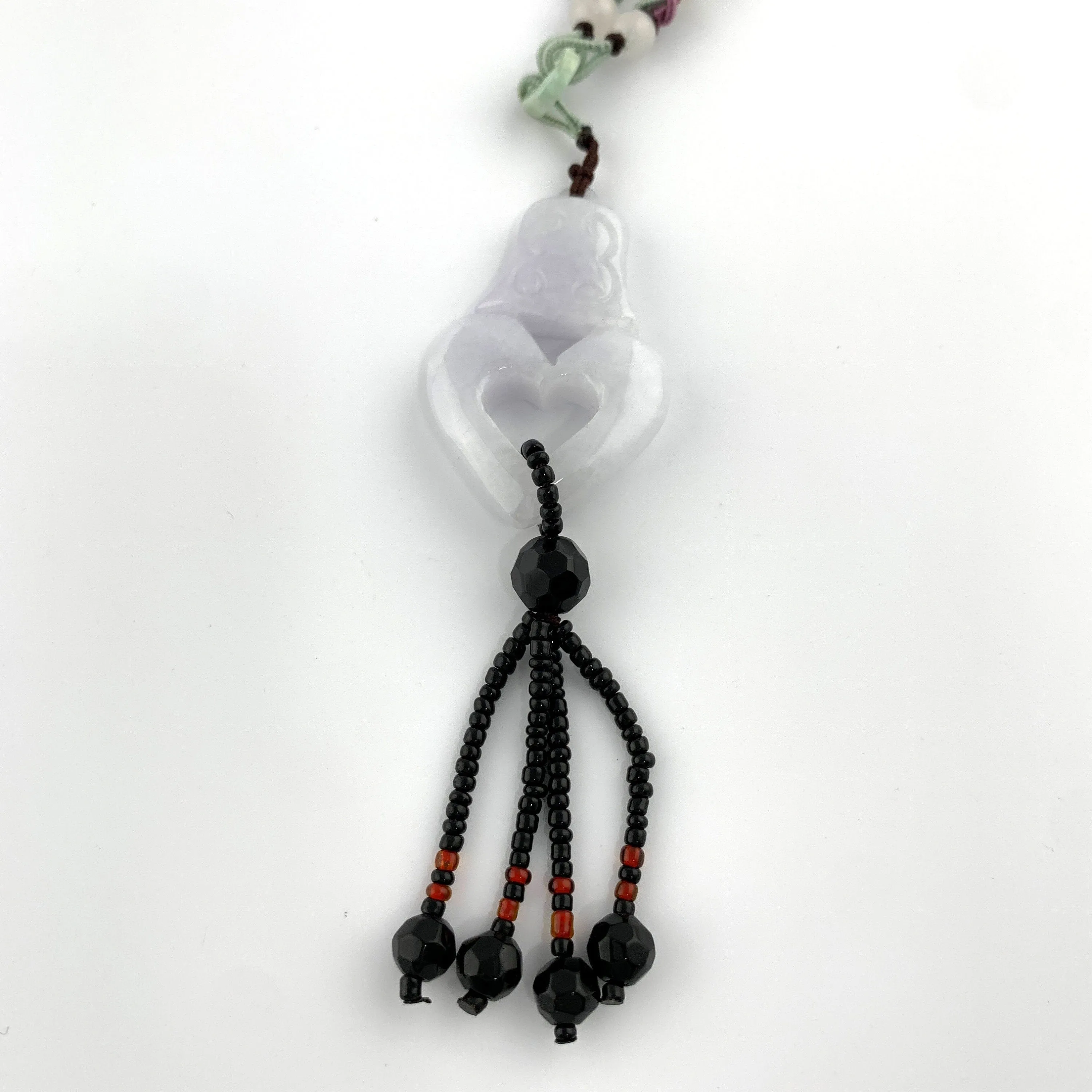 Jadeite Heart Carved Pendant Necklace, Heart Necklace, Jade Heart, YW-0110-1646975310