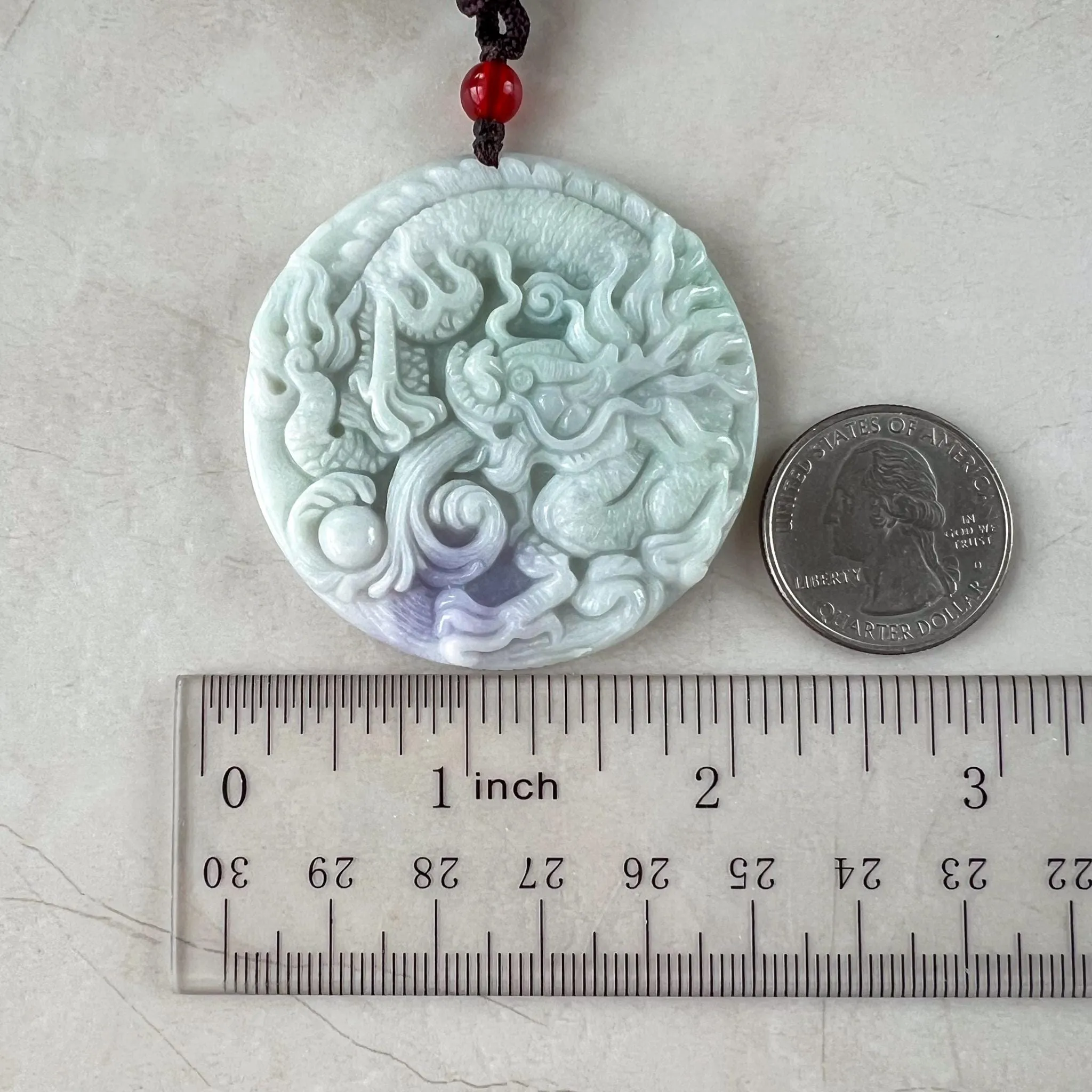 Jadeite Jade Dragon Zodiac Carved Necklace, SC-1122-0003813