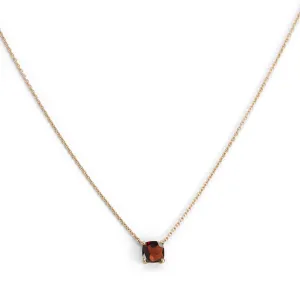 Kara Necklace, Garnet, Gold