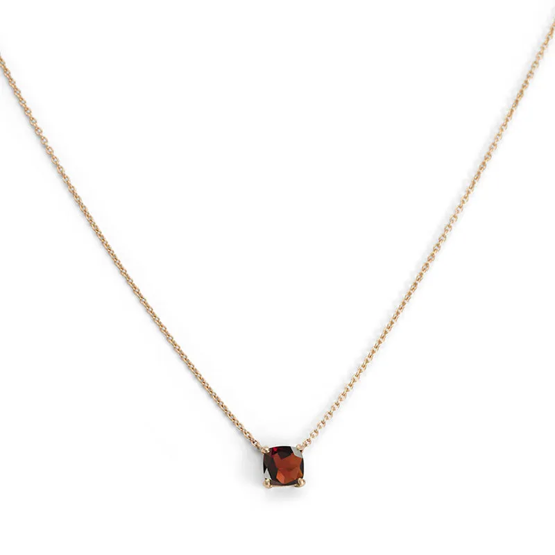 Kara Necklace, Garnet, Gold